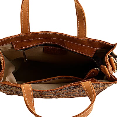La Marey Rustic Yellow Genuine Leather Crossbody Bag with Adjustable Shoulder Strap