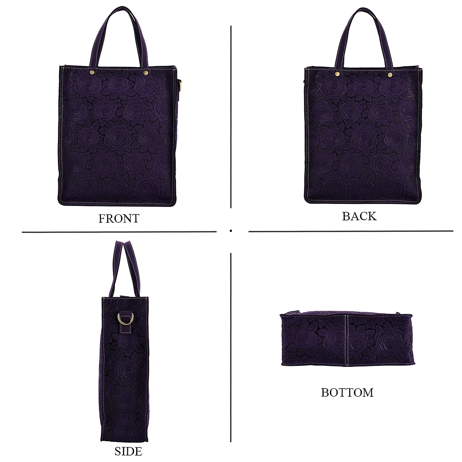 La Marey Purple Genuine Leather Crossbody Bag with Adjustable Shoulder Strap