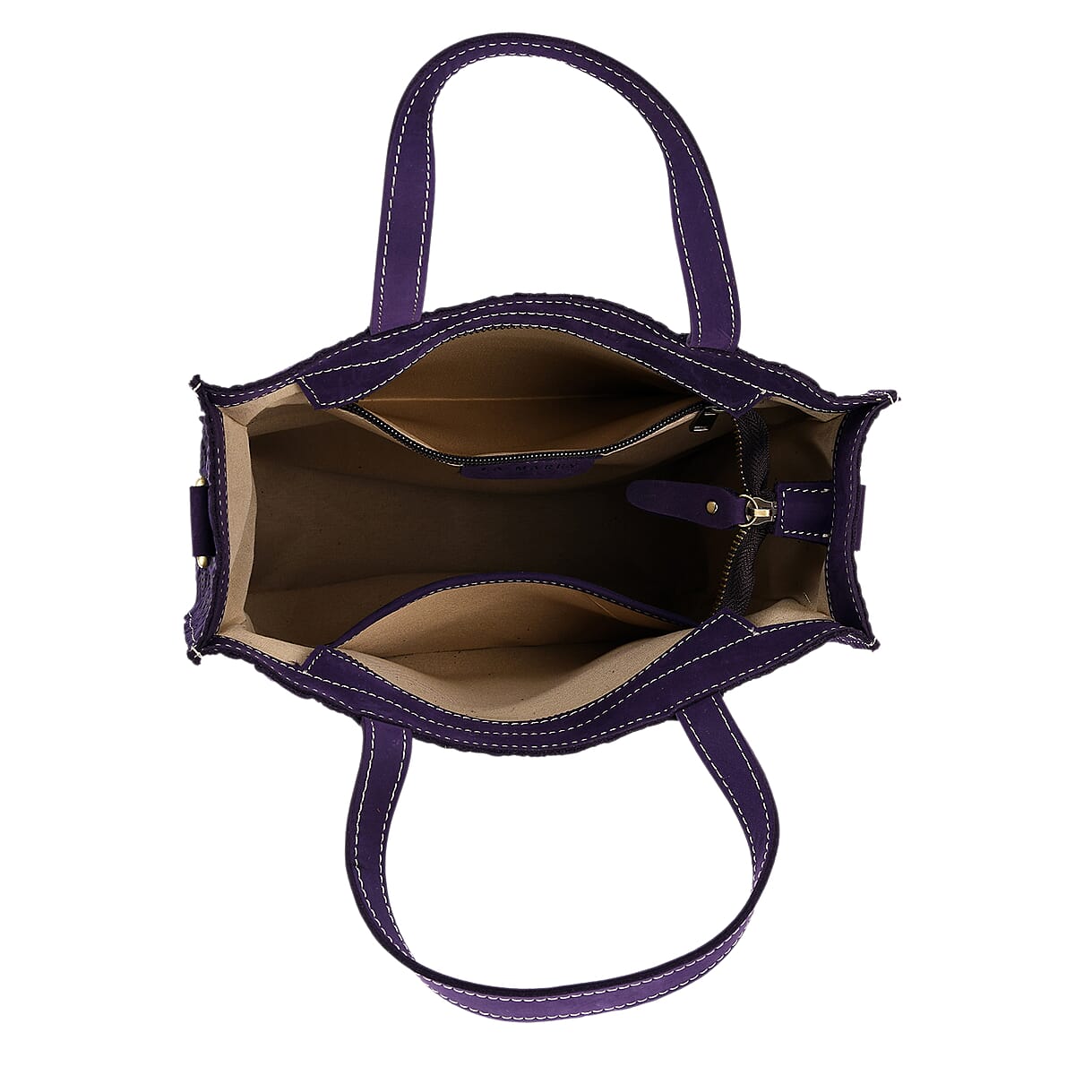 La Marey Purple Genuine Leather Crossbody Bag with Adjustable Shoulder Strap image number 5