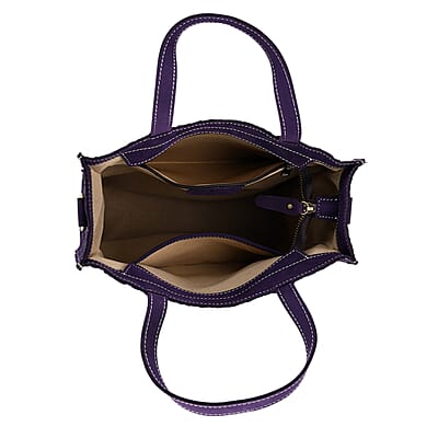 La Marey Purple Genuine Leather Crossbody Bag with Adjustable Shoulder Strap