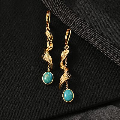 EverTrue Peruvian Opalina 3.50 ctw Fancy Earrings in 18K YG Plated