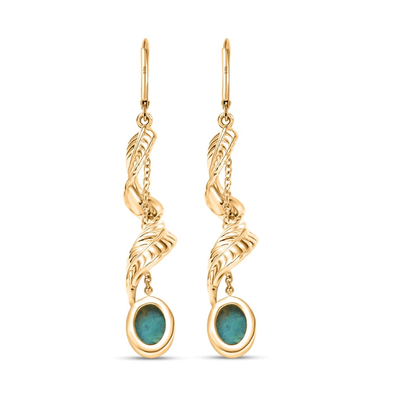 EverTrue Peruvian Opalina 3.50 ctw Fancy Earrings in 18K YG Plated