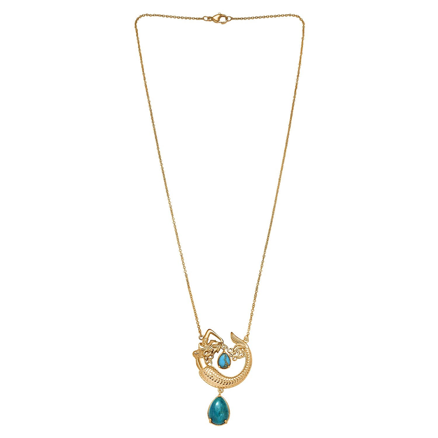 EverTrue Peruvian Opalina and Multi Gemstone 6.20 ctw Necklace in 18K YG Plated 20 Inches
