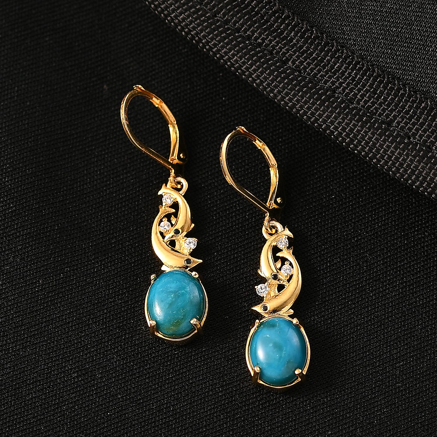 EverTrue Peruvian Opalina and Multi Gemstone 4.30 ctw Earrings in 18K YG Plated