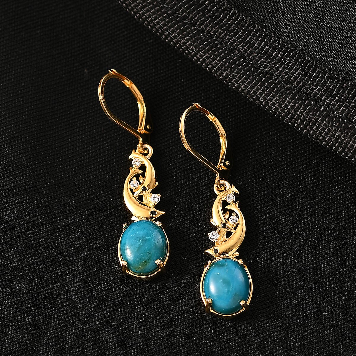EverTrue Peruvian Opalina and Multi Gemstone 4.30 ctw Earrings in 18K YG Plated image number 1