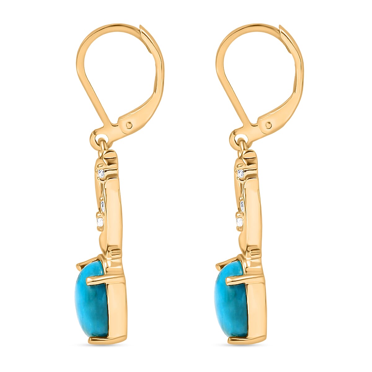 EverTrue Peruvian Opalina and Multi Gemstone 4.30 ctw Earrings in 18K YG Plated image number 3