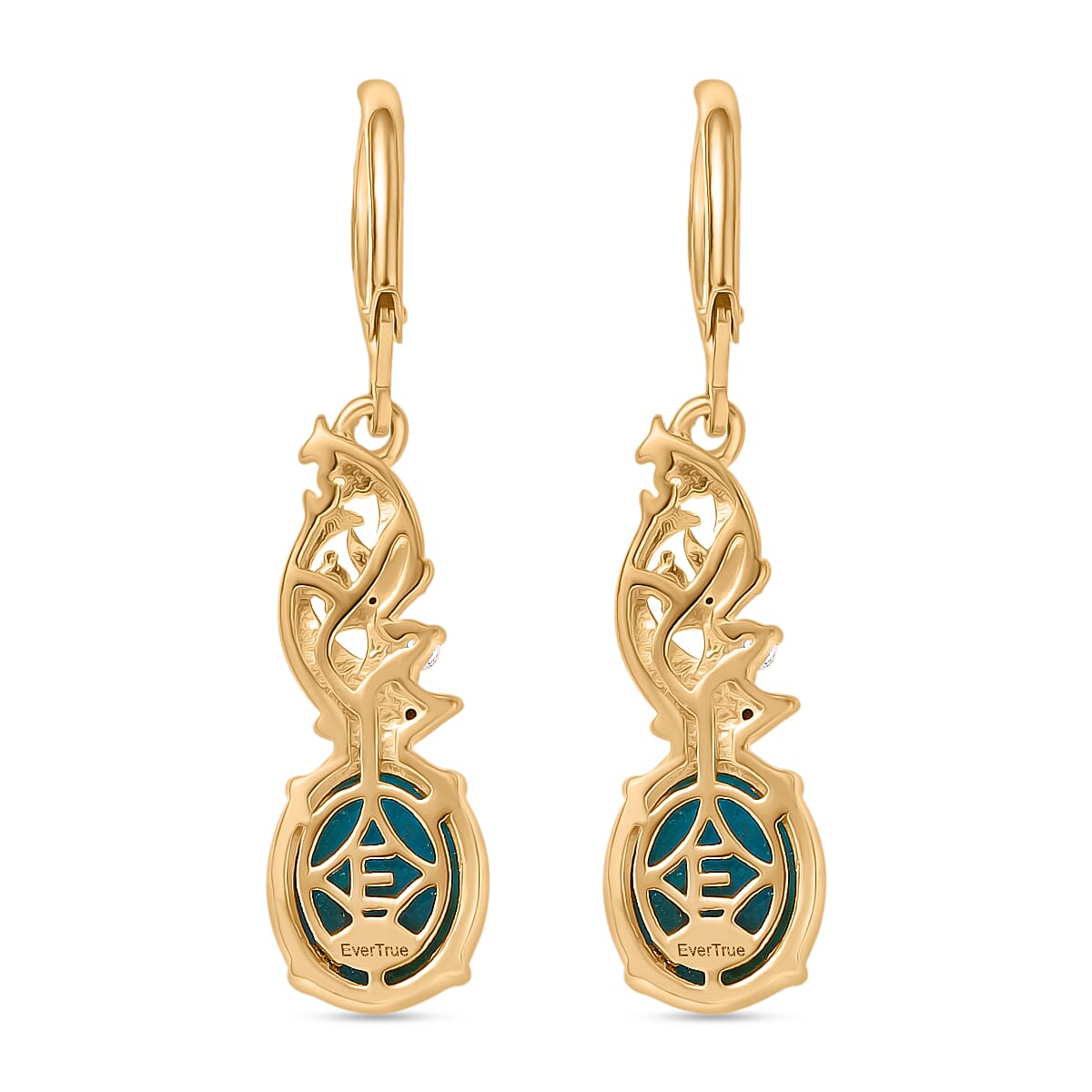 EverTrue Peruvian Opalina and Multi Gemstone 4.30 ctw Earrings in 18K YG Plated