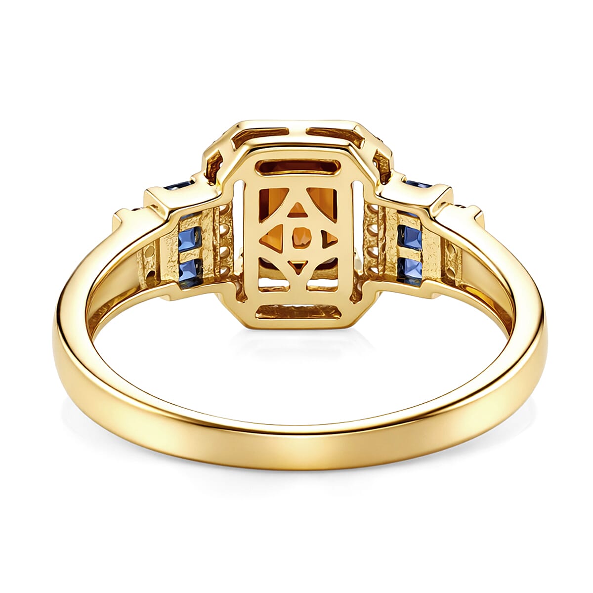 D'Joy Premium Red Zircon and Multi Gemstone 2.00 ctw Ring in 18K Vermeil Yellow Gold Over Sterling Silver (Size 8.0) image number 4