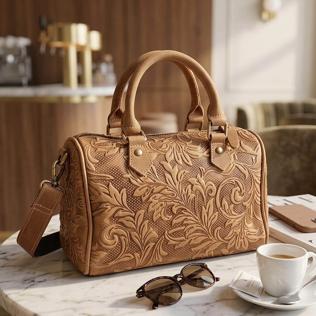 La Marey Yellow Genuine Leather Crossbody Bag image number 1