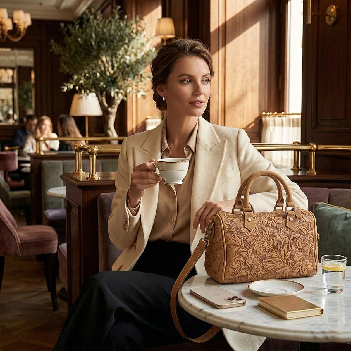 La Marey Yellow Genuine Leather Crossbody Bag image number 2