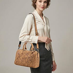 La Marey Yellow Genuine Leather Crossbody Bag