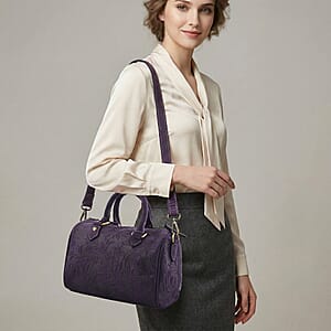 La Marey Purple Genuine Leather Crossbody Bag