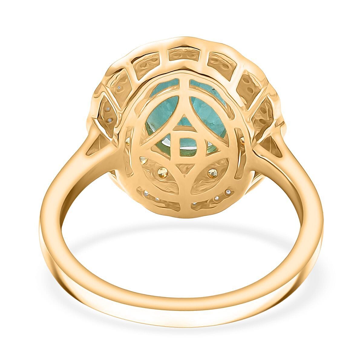 D'Joy Premium Grandidierite and Multi Gemstone 3.75 ctw Regal Harmony Ring in 18K Vermeil Yellow Gold Over Sterling Silver (Size 10.0) image number 4