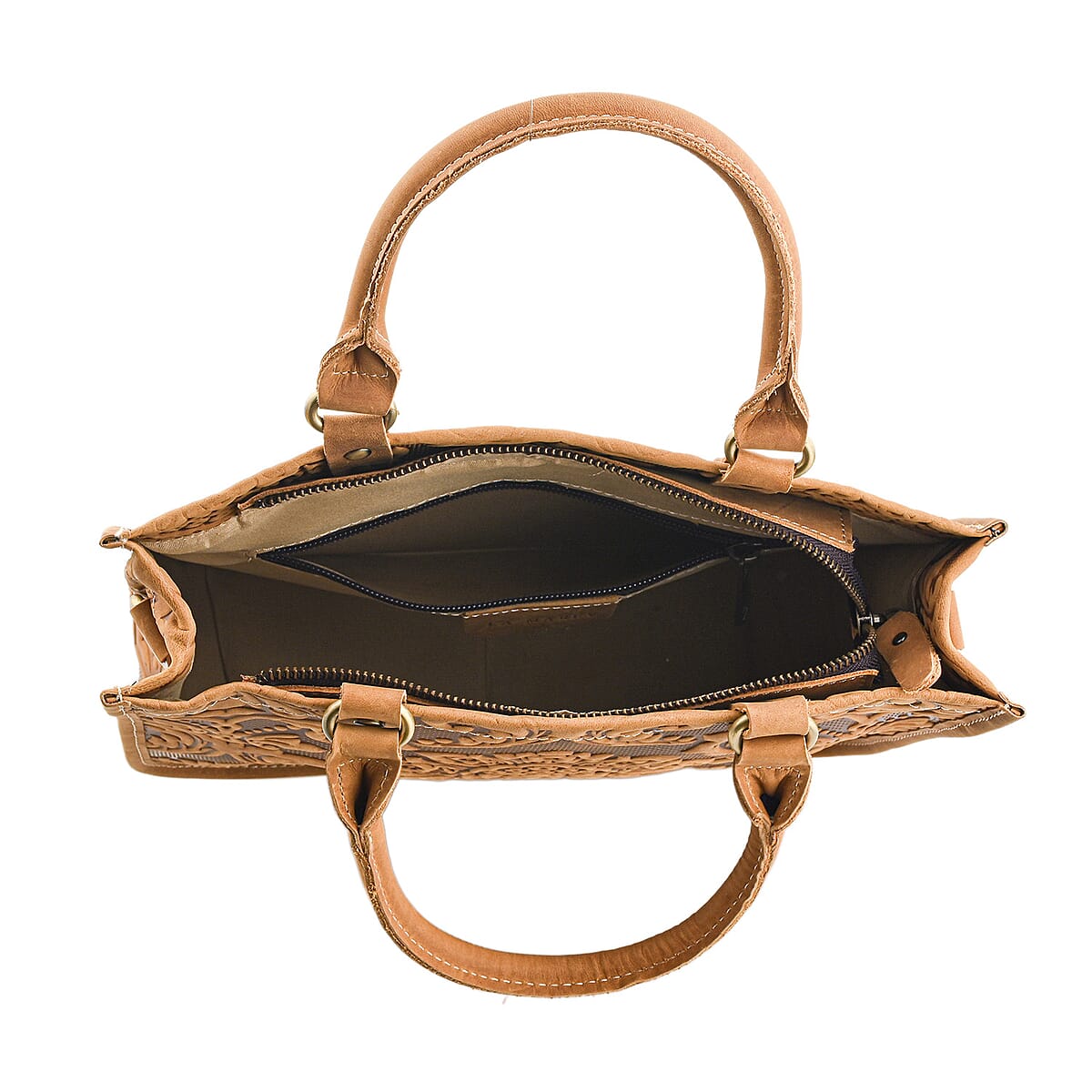 La Marey Yellow Herringbone Pattern Genuine Leather Crossbody Bag with Shoulder Strap image number 6