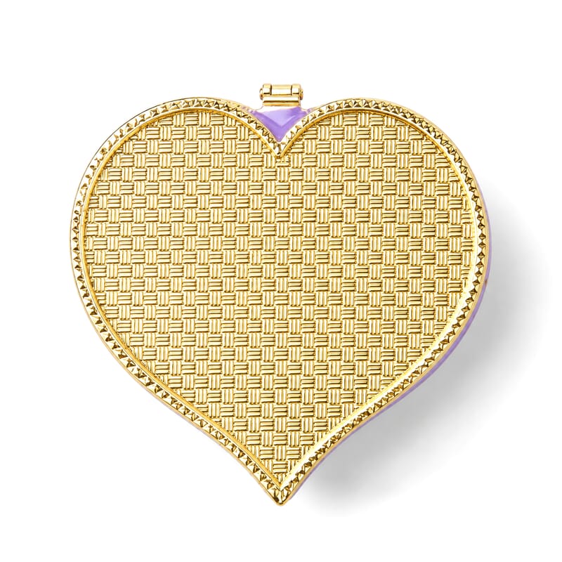 Livmore Purple & White Hearted Design Trinket Box Hollowed-Out Patterns
