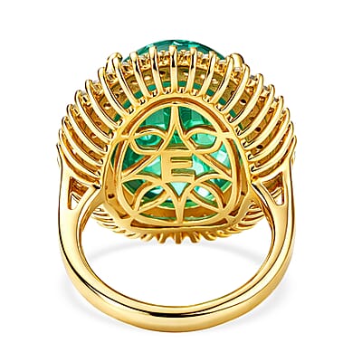 EverTrue Verde Onyx and Multi Gemstone 17.85 ctw Ring in 18K YG Plated (Size 6.0)