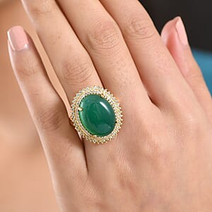 EverTrue Green Onyx, Multi Gemstone Ring in 18K YG Plated (Size 7.0) 17.85 ctw