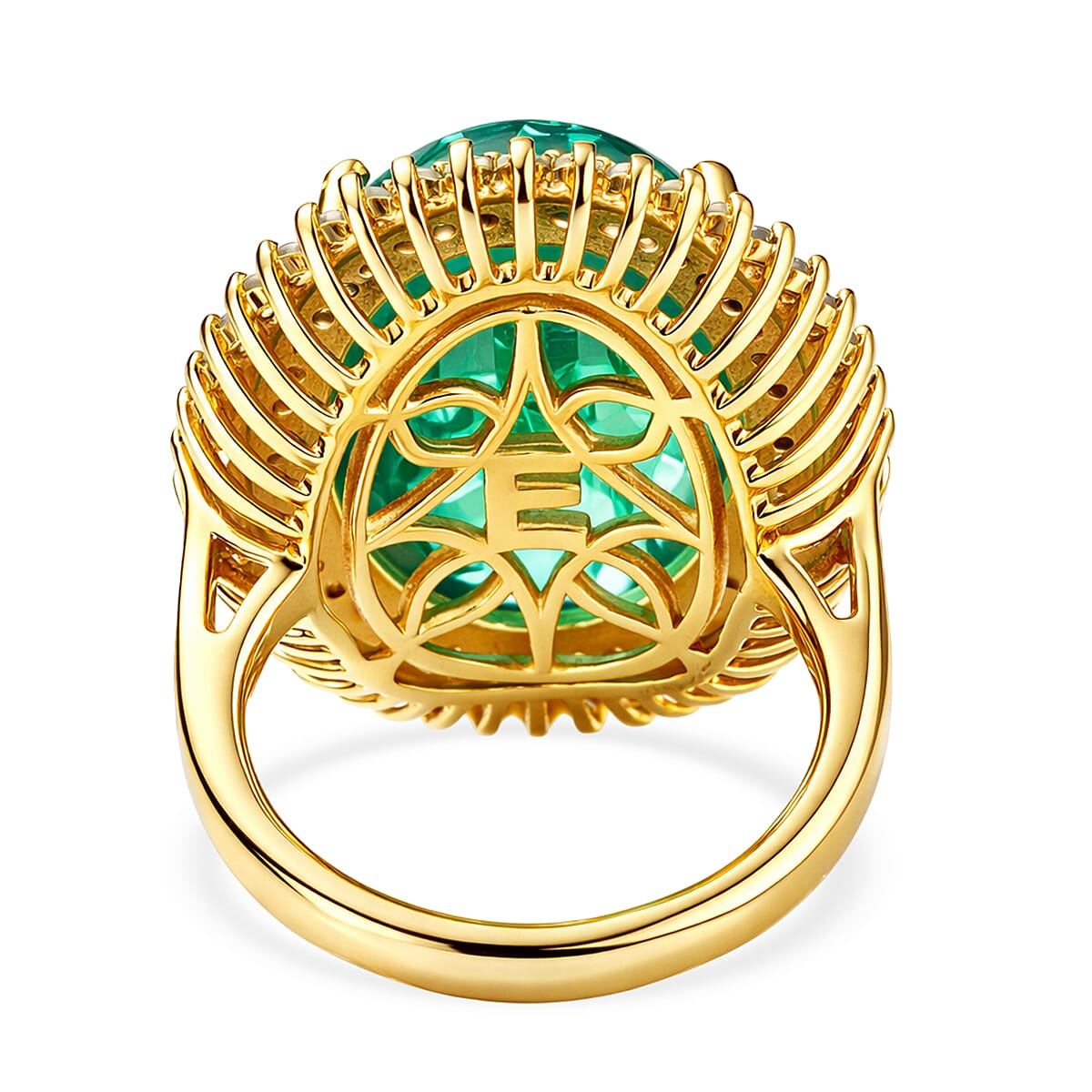 EverTrue Verde Onyx and Multi Gemstone 17.85 ctw Ring in 18K YG Plated (Size 7.0)