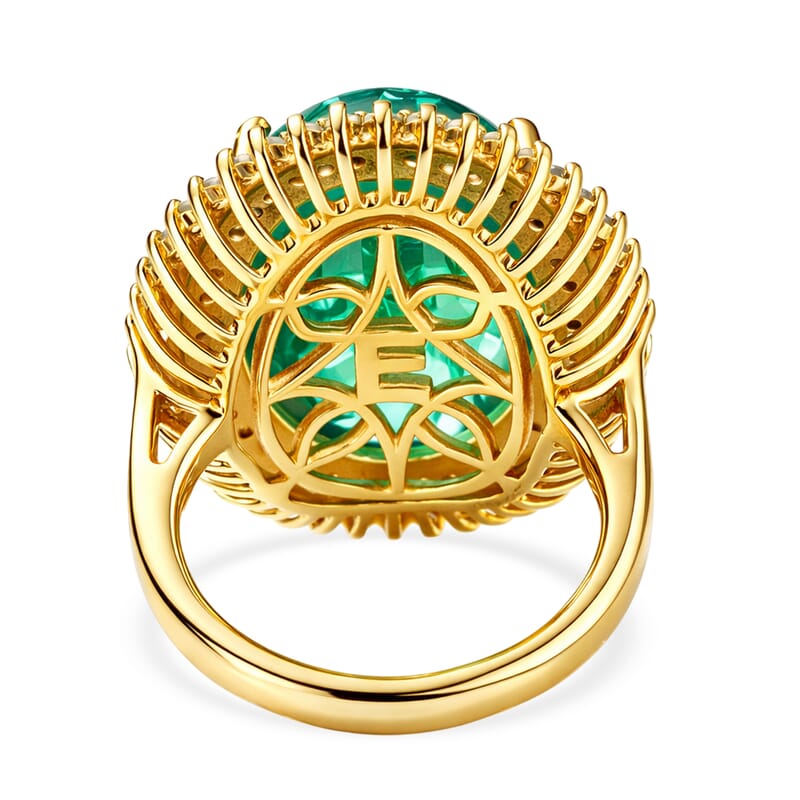 EverTrue Verde Onyx and Multi Gemstone 17.85 ctw Ring in 18K YG Plated (Size 7.0)