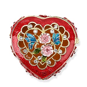 Valentine&rsquo;s Special Livmore Red Hearted Design Trinket Box