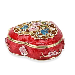 Valentine&rsquo;s Special Livmore Red Hearted Design Trinket Box