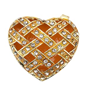 Valentine&rsquo;s Special Livmore Yellow Hearted Design Trinket Box Hollowed-Out Patterns