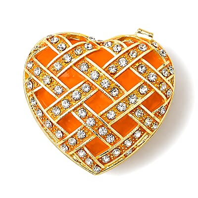 Livmore Yellow Hearted Design Trinket Box Hollowed-Out Patterns