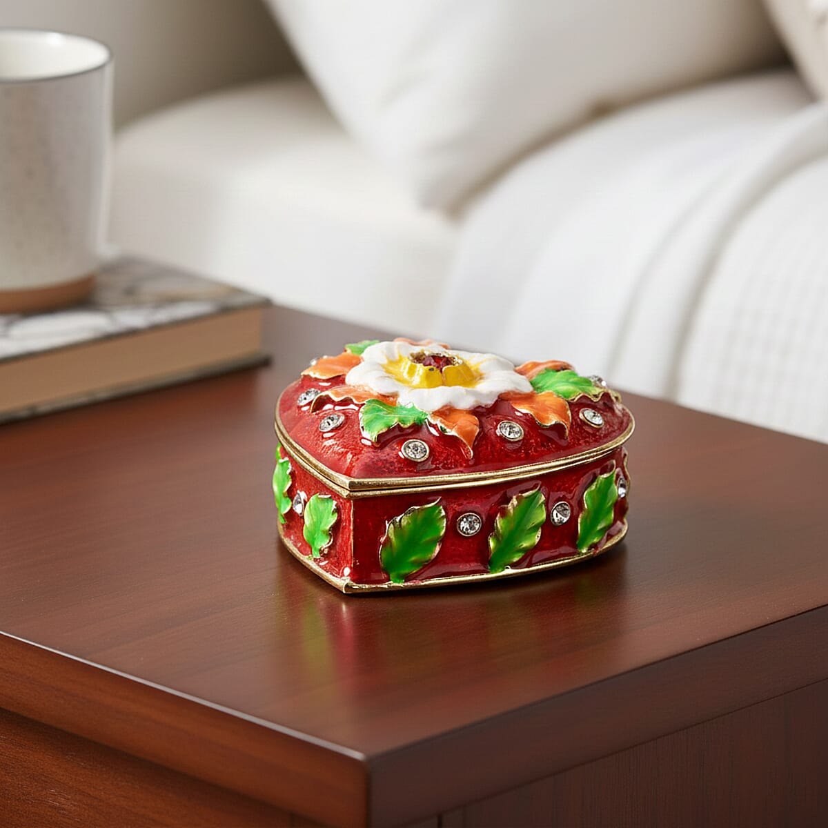 Valentine&rsquo;s Special Livmore Red Hearted Design Trinket Box image number 1