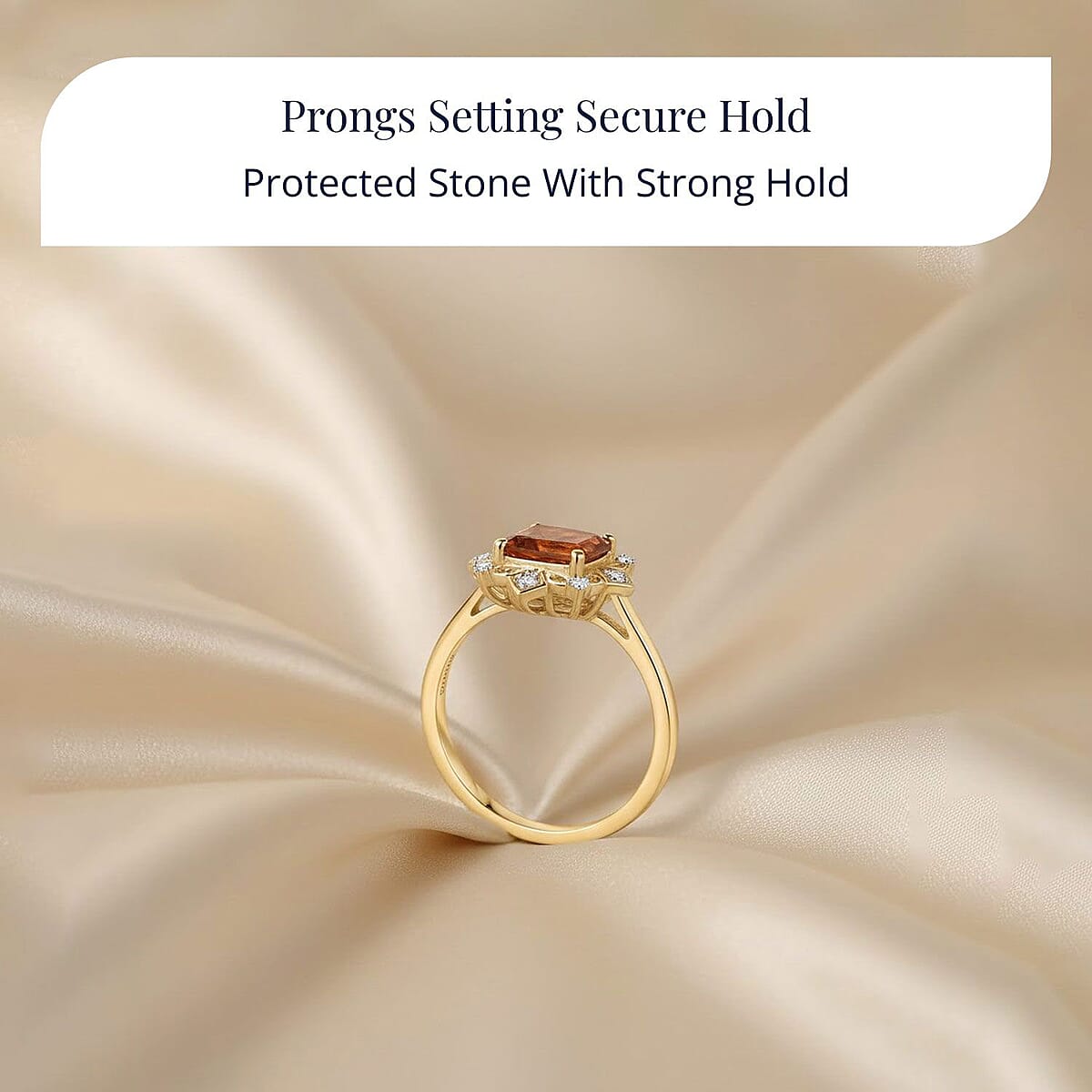 D'Joy Premium Red Citrine and Moissanite 1.40 ctw Crown of Flames Ring in 18K Vermeil Yellow Gold Over Sterling Silver (Size 5.0) image number 5