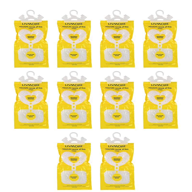 Livmore Set of 10pcs Hanging Dehumidifier Bag - Lemon Fragrance