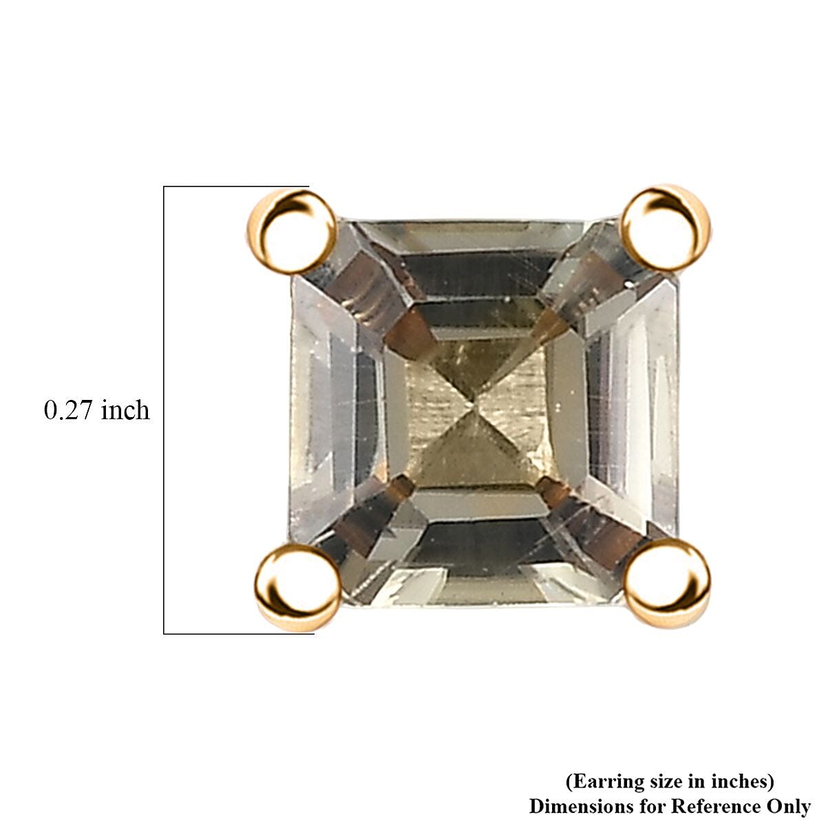 Doorbuster D'Joy Asscher Cut AAA Turkizite 2.10 ctw Solitaire Stud Earrings in 18K Vermeil Yellow Gold Over Sterling Silver image number 4