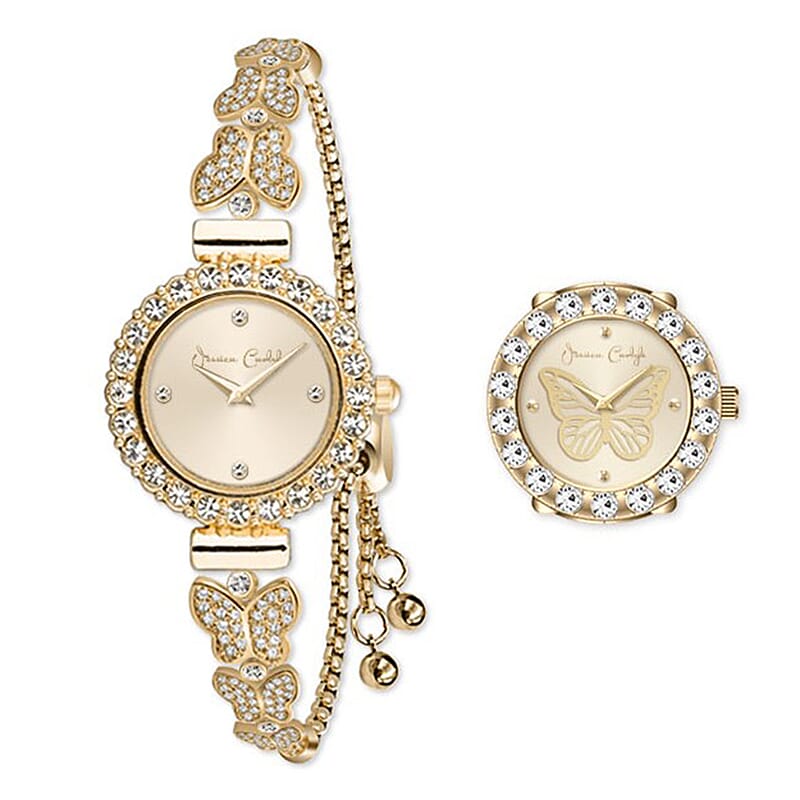  Closeout Jessica Carlyle Bracelet Watch & Ring Watch Set in Goldtone