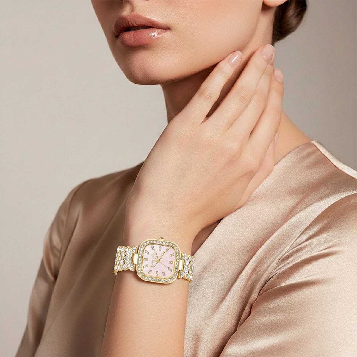 Closeout Jessica Carlyle Square Watch in Goldtone image number 2