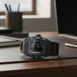 Doorbuster Closeout Ed Hardy Skull Watch in Dark Silvertone