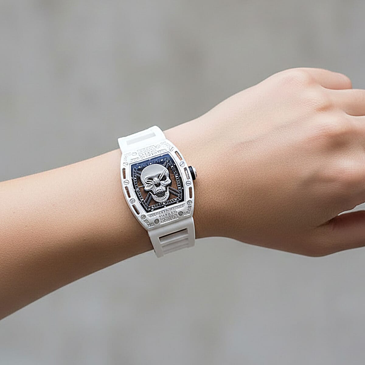  Closeout Ed Hardy Skull Watch in Silvertone image number 2