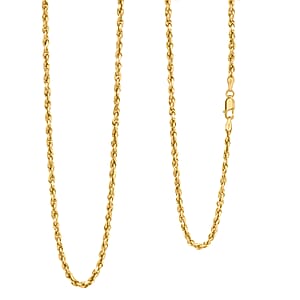 2.5mm Rope Chain Necklace in 10K Yellow Gold 26 Inches 3.7 Grams