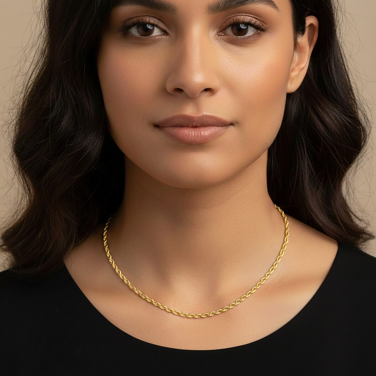 2.5mm Rope Chain Necklace in 10K Yellow Gold 26 Inches 3.7 Grams image number 2