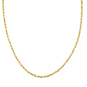 2.5mm Rope Chain Necklace in 10K Yellow Gold 26 Inches 3.7 Grams