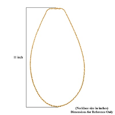 2.5mm Rope Chain Necklace in 10K Yellow Gold 26 Inches 3.7 Grams