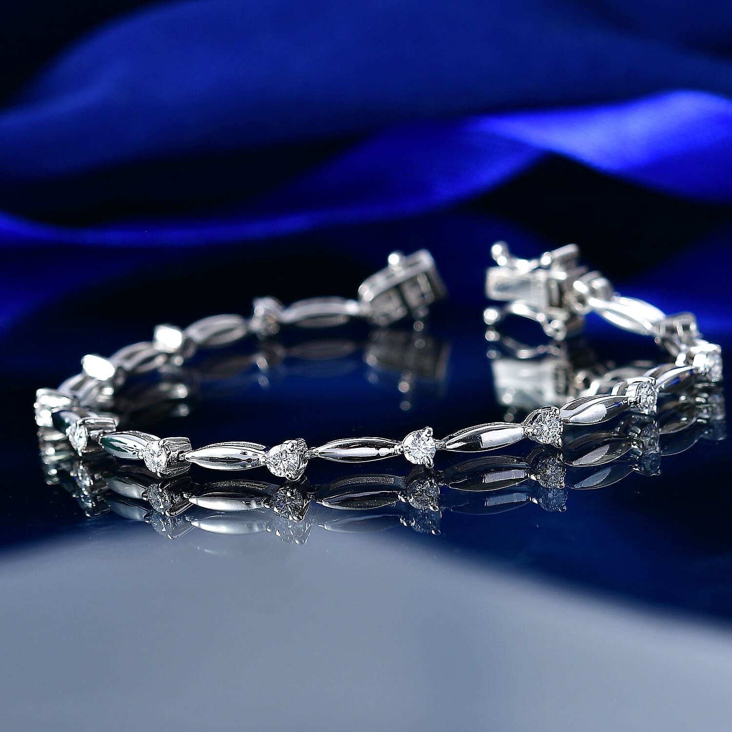 EverTrue Moissanite 1.50 ctw Bracelet in Platinum Bond (6.50 In)