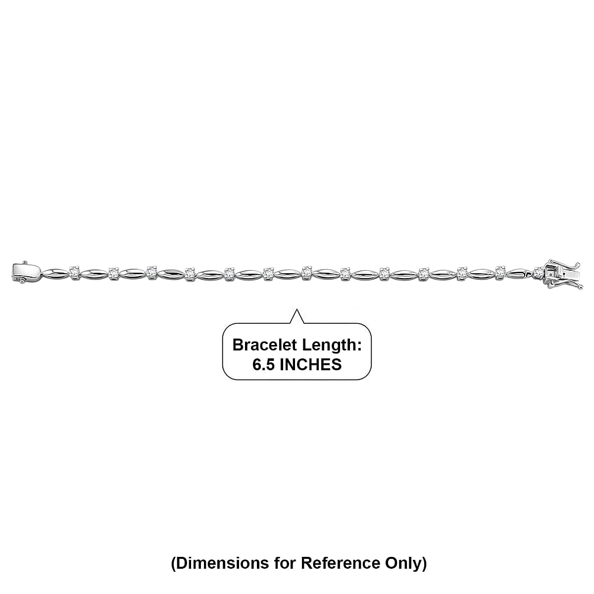 EverTrue Moissanite 1.50 ctw Bracelet in Platinum Bond (6.50 In) image number 4