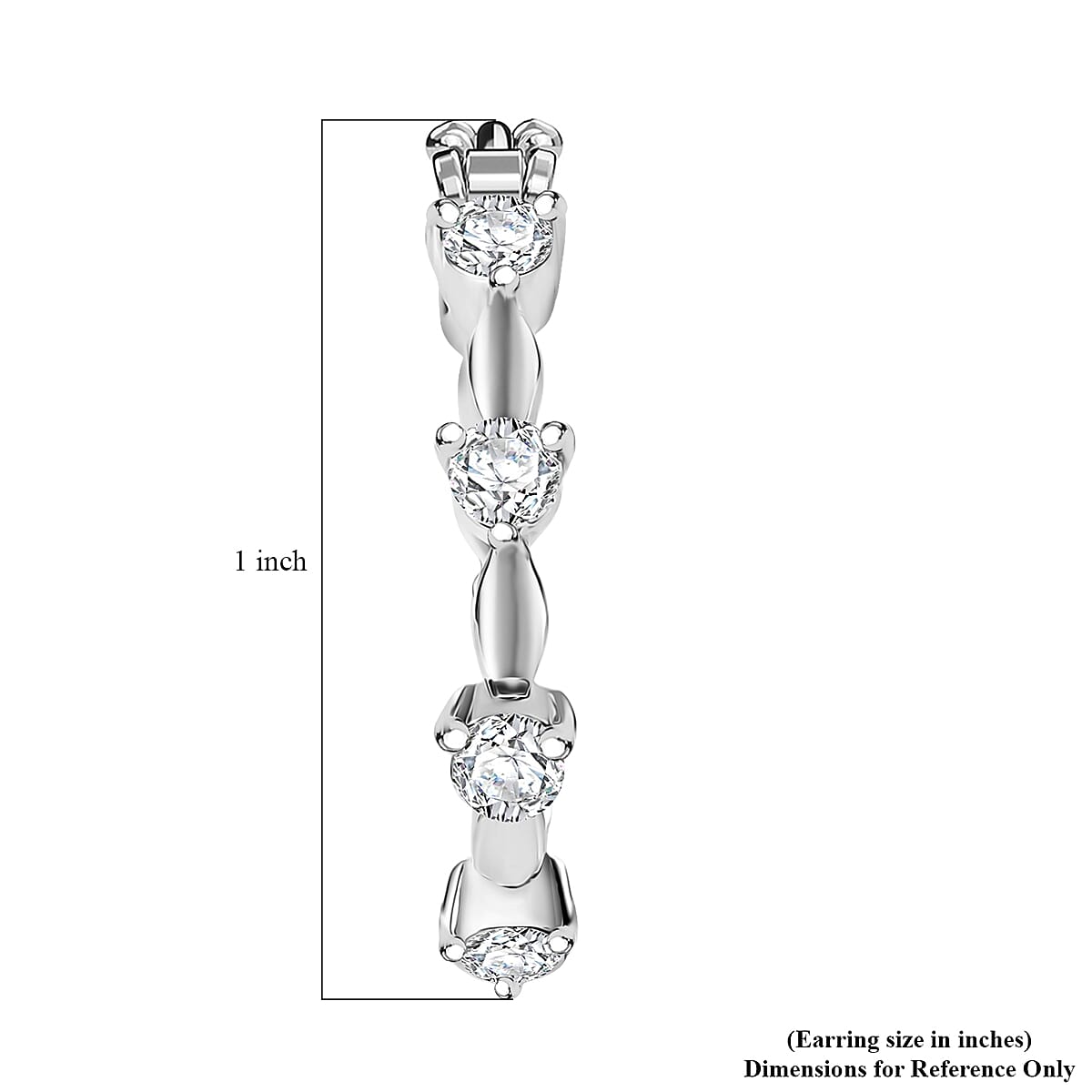 EverTrue Moissanite Hoop Earrings in Platinum Bond 0.80 ctw image number 4