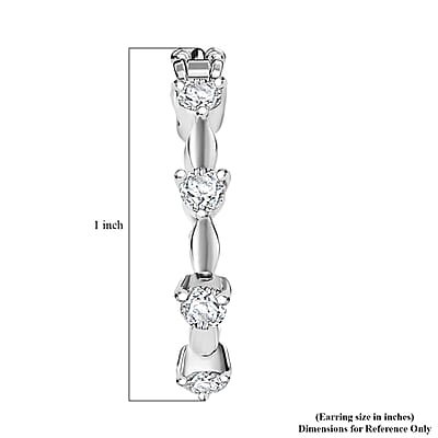EverTrue Moissanite Hoop Earrings in Platinum Bond 0.80 ctw
