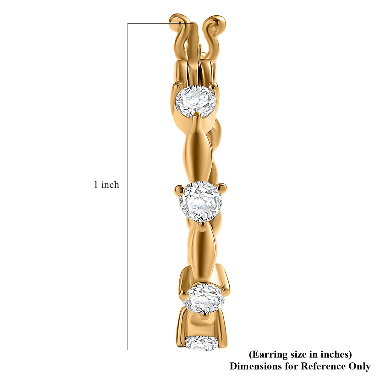 EverTrue Moissanite 0.80 ctw Hoop Earrings in 18K YG Plated image number 5