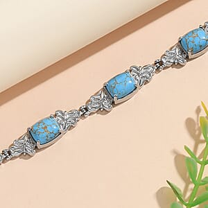EverTrue Blue Turquoise 13.25 ctw Bracelet in Stainless Steel (7.00 In)