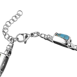 EverTrue Blue Turquoise 13.25 ctw Bracelet in Stainless Steel (7.00 In)