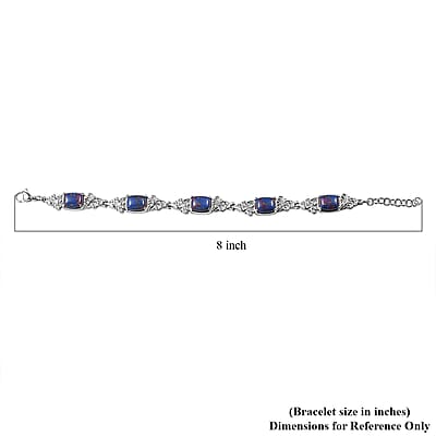 EverTrue Mojave Purple Turquoise 13.90 ctw Bracelet in Stainless Steel (7.00 In)