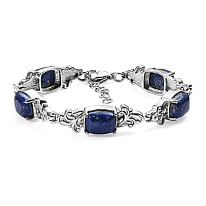 EverTrue Lapis Lazuli 19.35 ctw Bracelet in Stainless Steel (7.00 In)