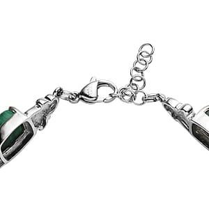EverTrue African Malachite 22.90 ctw Bracelet in Stainless Steel (7.00 In)