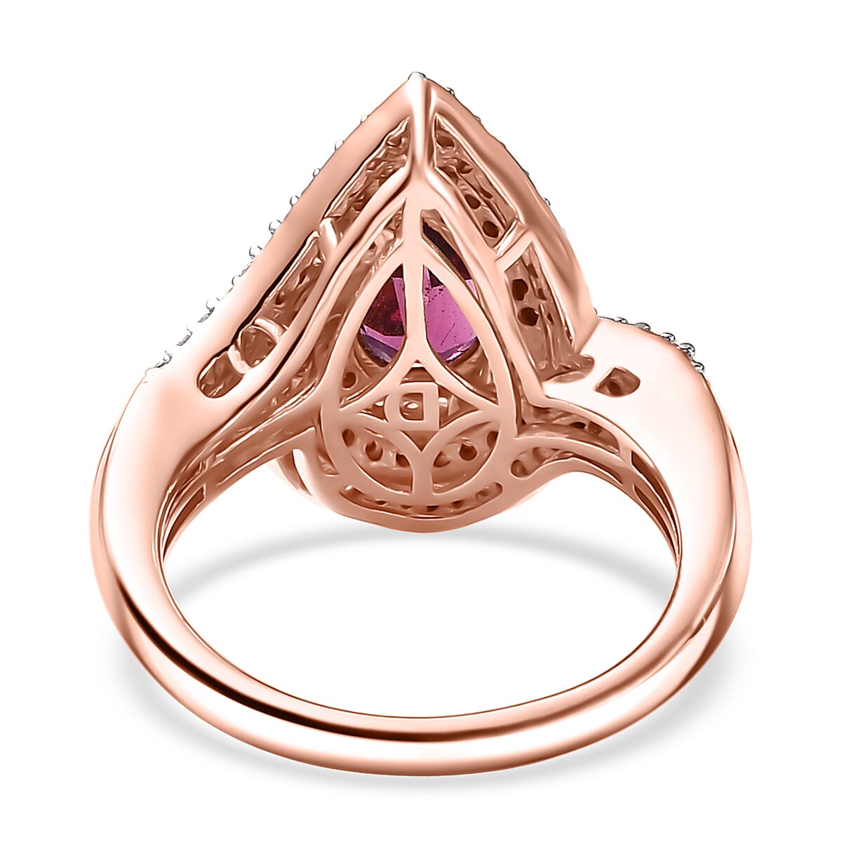 Doorbuster D'Joy AAA Radiant Ember Garnet and Multi Gemstone 2.60 ctw Ring in 18K Vermeil Rose Gold Over Sterling Silver (Size 6.0) image number 4